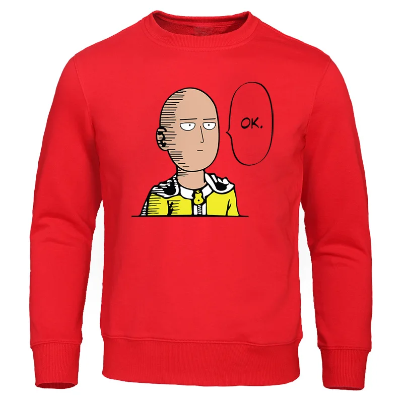 Аниме One Punch Man толстовки Saitama Sensei мужские японские свитшоты осень новая Толстовка Повседневная с круглым вырезом мужской спортивный костюм уличная одежда