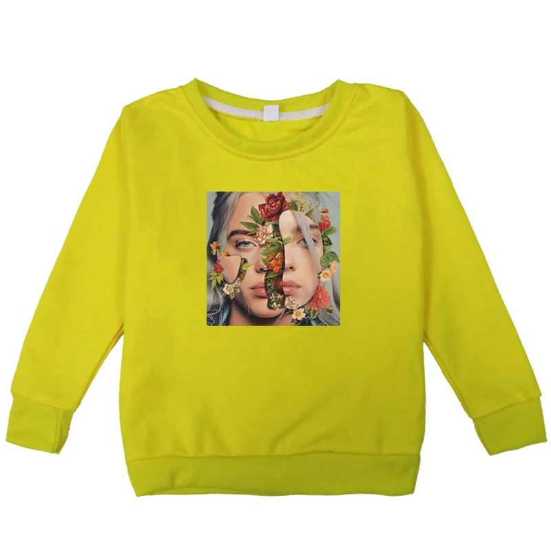 kids hoodies 9 Детские толстовки с капюшоном с принтом Billie Eilish; сезон весна-осень; толстовки для мальчиков и девочек; Повседневная хлопковая Детская толстовка; Одежда для девочек-подростков - Цвет: kids hoodies 9