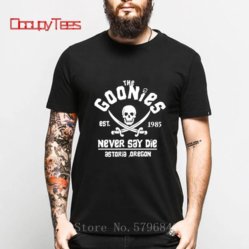 Мужские хлопковые футболки Awesome The Goonies с коротким рукавом и принтом в виде черепа