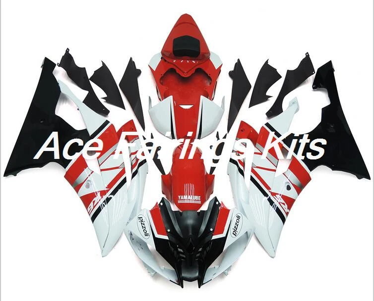 4 подарки ABS мотоцикл Полный Обтекатель Набор подходит для YAMAHA YZF-R6 2008- ABS пластик Cowlings обтекатель комплект на заказ красный белый