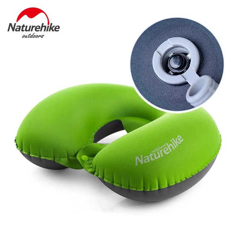 Надувная U образная подушка NatureHike ультралегкий матрас для шеи удобная уличная