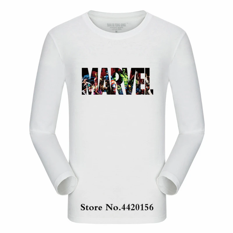 Футболка супергероя Marvel, Мстители, Мужская/Женская Повседневная футболка, модные брендовые мужские футболки, хлопковая Осенняя футболка с длинными рукавами