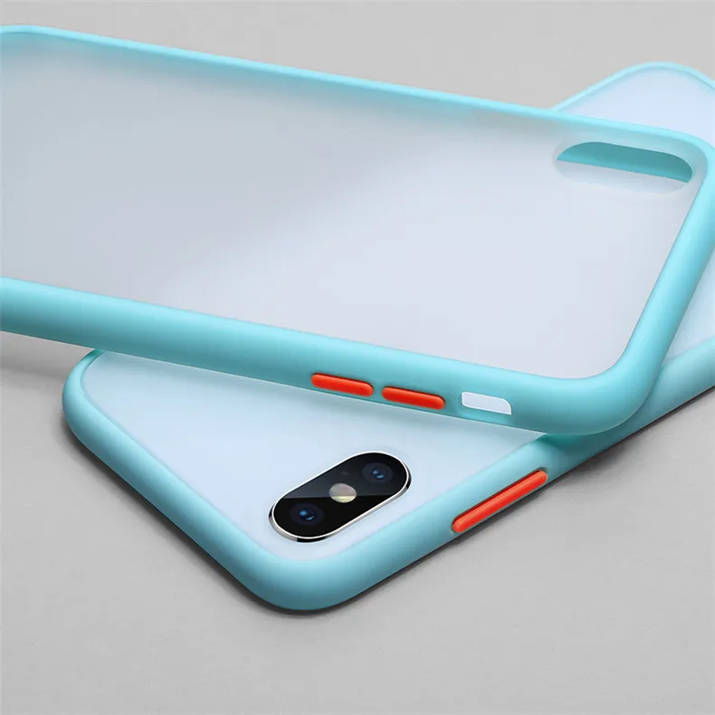 Синий Матовый Жесткий чехол для телефона для iPhone 11 Pro Max XR XS X Чехол ударопрочный чехол s для iPhone 7Plus 6Plus 6S 7 8 Plus 7Plus задняя крышка - Цвет: Синий