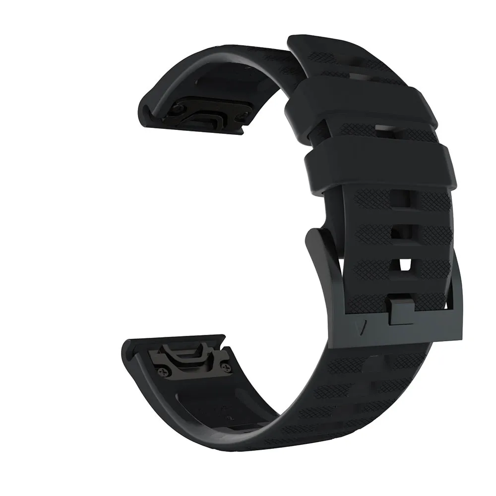 Black Легкий силиконовый браслет для Garmin Fenix 6X Pro 5X 5X Plus, умные аксессуары, 26 мм, быстросъемный ремешок для часов Fenix 3/3 HR - Цвет: Black
