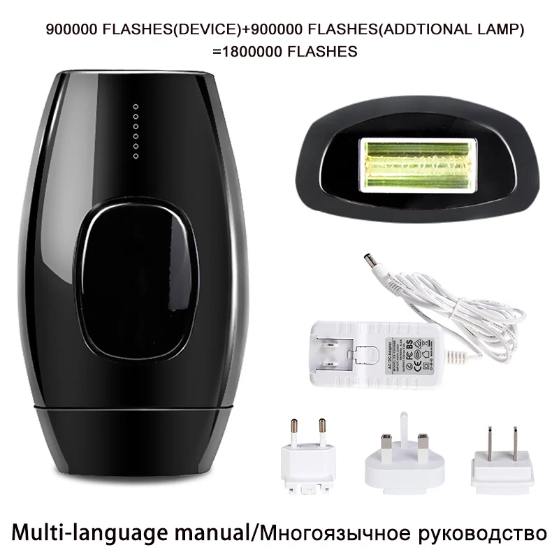 1800000 вспышки 3 в 1 Перманентная IPL лазерная эпиляция удаление волос depiladora лица Электрический Фотоэпилятор средство для безболезненного удаления волос - Цвет: Black set 2