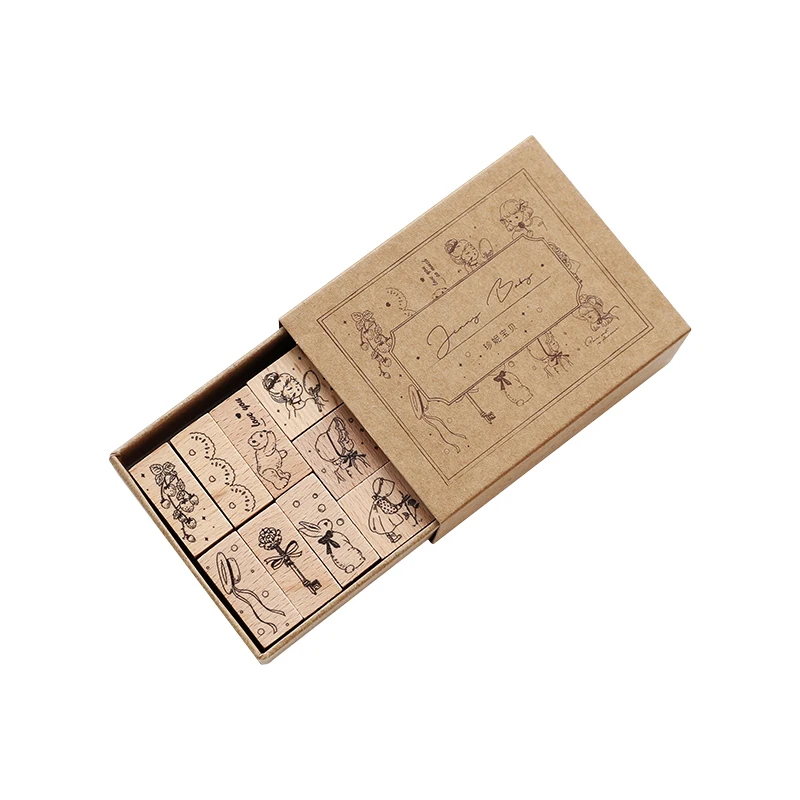 Wooden Stamps Chinese Character Number Flower Week