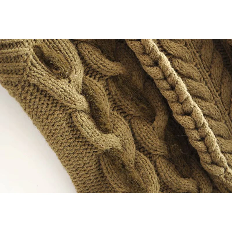 Женский зимний свитер из восьми нитей жилет 2019 Модный женский зеленый однотонный