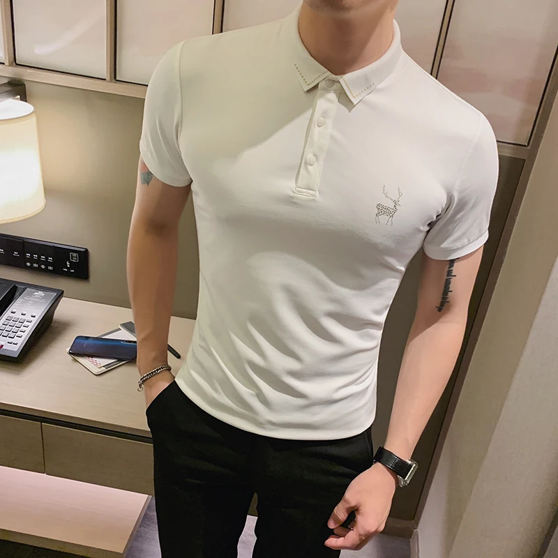 British Style Summer Men Polo Shirt Brand New 2020 Short Sleeve Mens Casual Polos Slim Fit All Match Homme 3XL-M | Мужская одежда