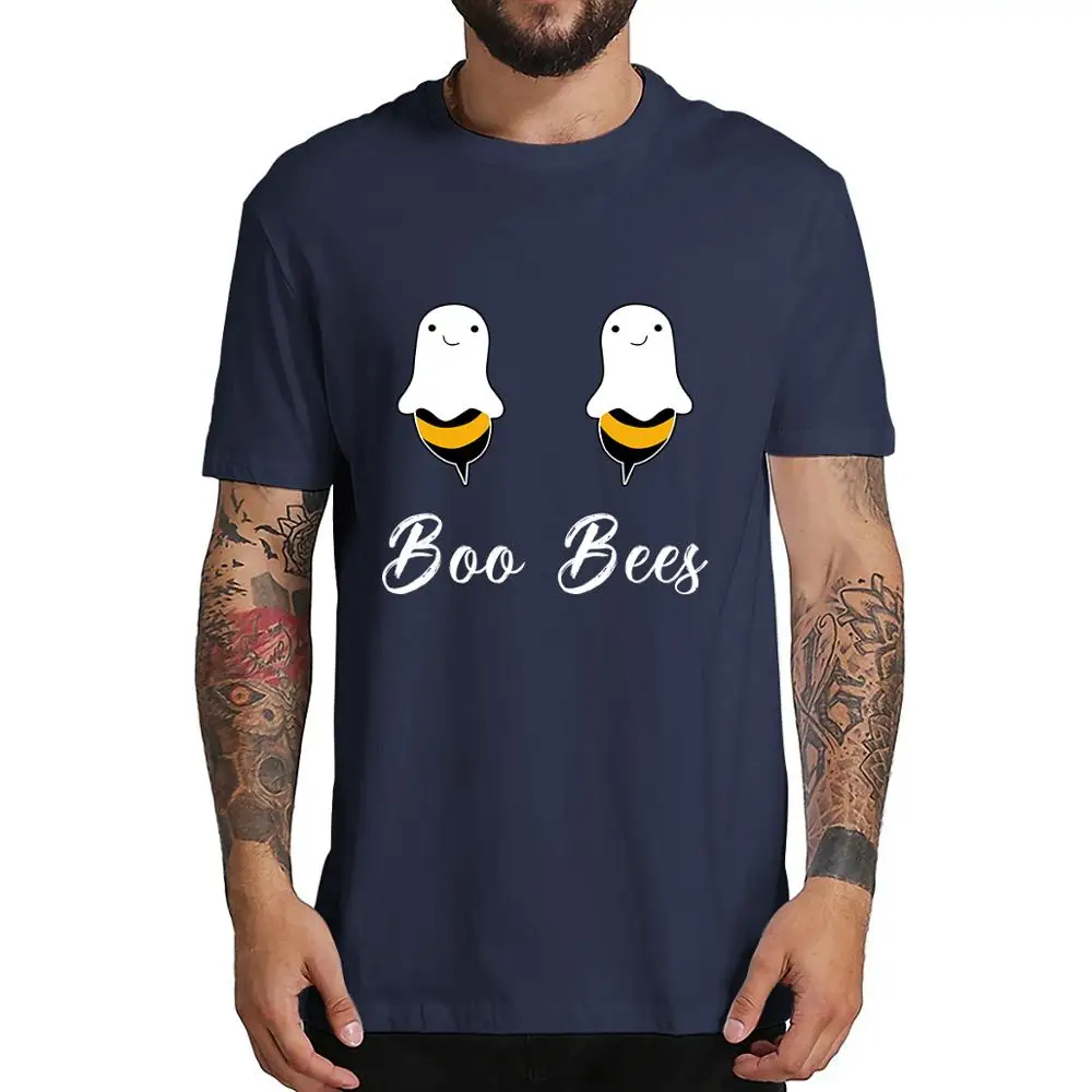 Boo Bees Let It Be Funny/вечерние футболки на Хэллоуин Высококачественная Милая футболка из хлопка для детей, наряд для родителей и ребенка - Цвет: B-Navy blue