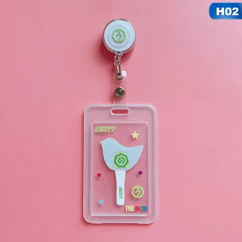 Kpop Blackpink GOT7 EXO TWICE SEVENTEEN Star Series, набор карт для пропуска автобуса, комплекты для удостоверения личности, ремешок для студенческих карт, растягивающийся держатель - Цвет: 02