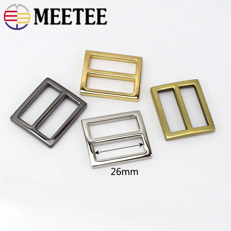 Meetee 5/10 шт. 26 мм металлическая Тройная пряжки ремень пряжки для регулировки DIY сумка тонкая лента для украшения аксессуары F4-10