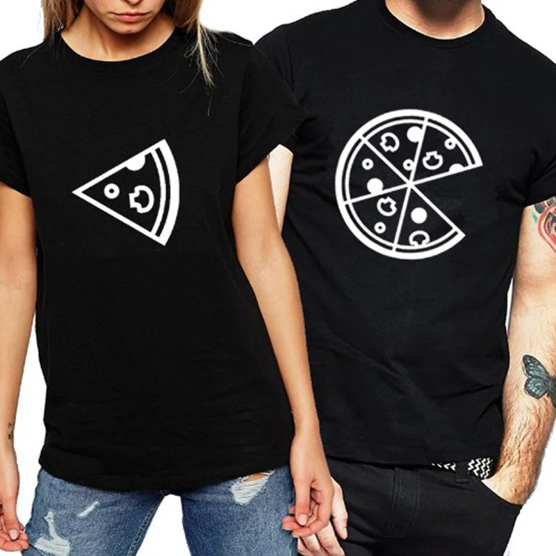 Новое поступление, модная женская и мужская футболка с логотипом пиццы, забавная футболка, Дамский летний топ, парная футболка для влюбленных, футболки, подарки