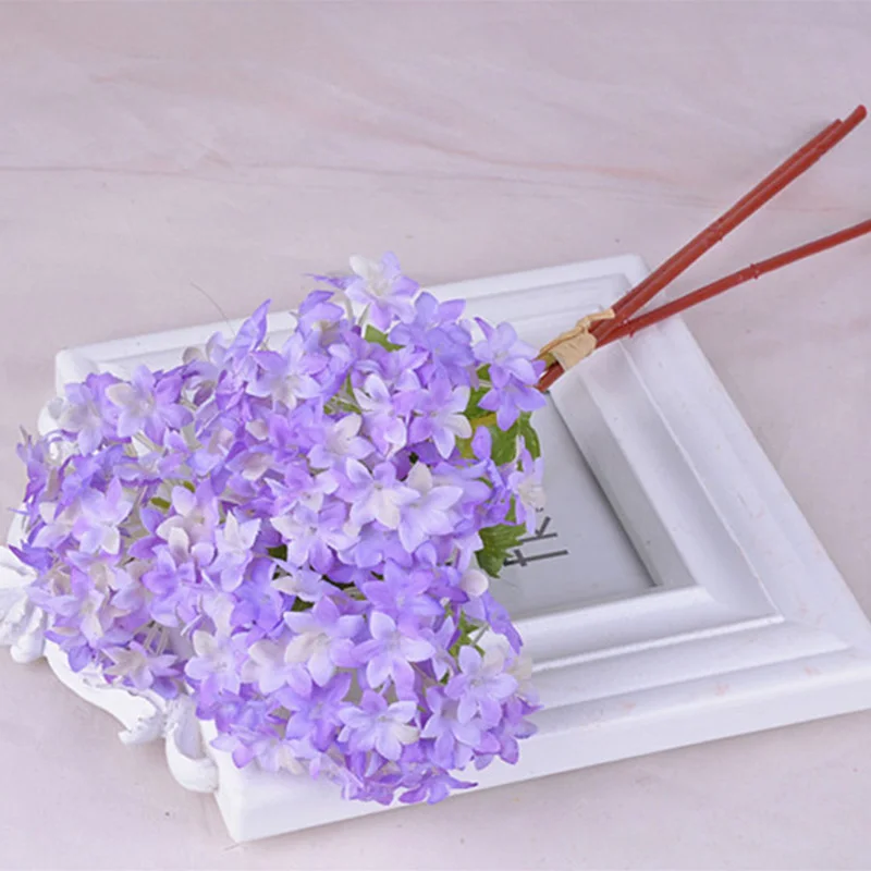 12 шт. гортензия из искусственного шелка свадебные искусственные гортензии Семейные Свадебные украшения Цветочная композиция цветы ручной работы - Цвет: Purple