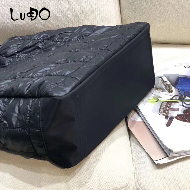LUCDO зимняя космическая сумка модная повседневная космическая хлопковая большая сумка женская пуховая сумка холщовая нейлоновая сумка на плечо