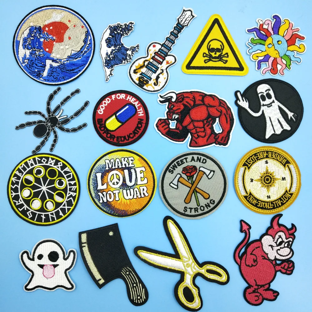 Крутые аксессуары для одежды вышитая нашивка сделай сам с изображением быка