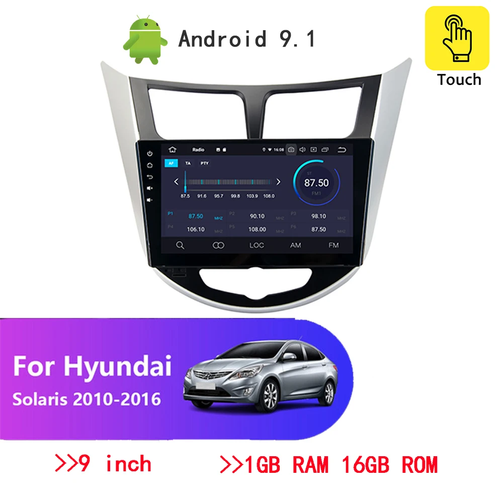 

DVD Head unit Car-radio GPS Navigation Android 9.1 for Hyundai i25 Accent Verna 2010-2016