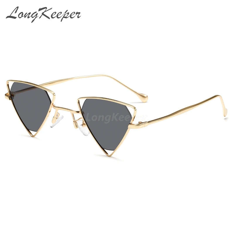 Longkeperer Новые панк Солнцезащитные очки для женщин треугольные Oculos новые винтажные очки ажурная металлическая оправа Модные солнцезащитные очки для мужчин Okulary