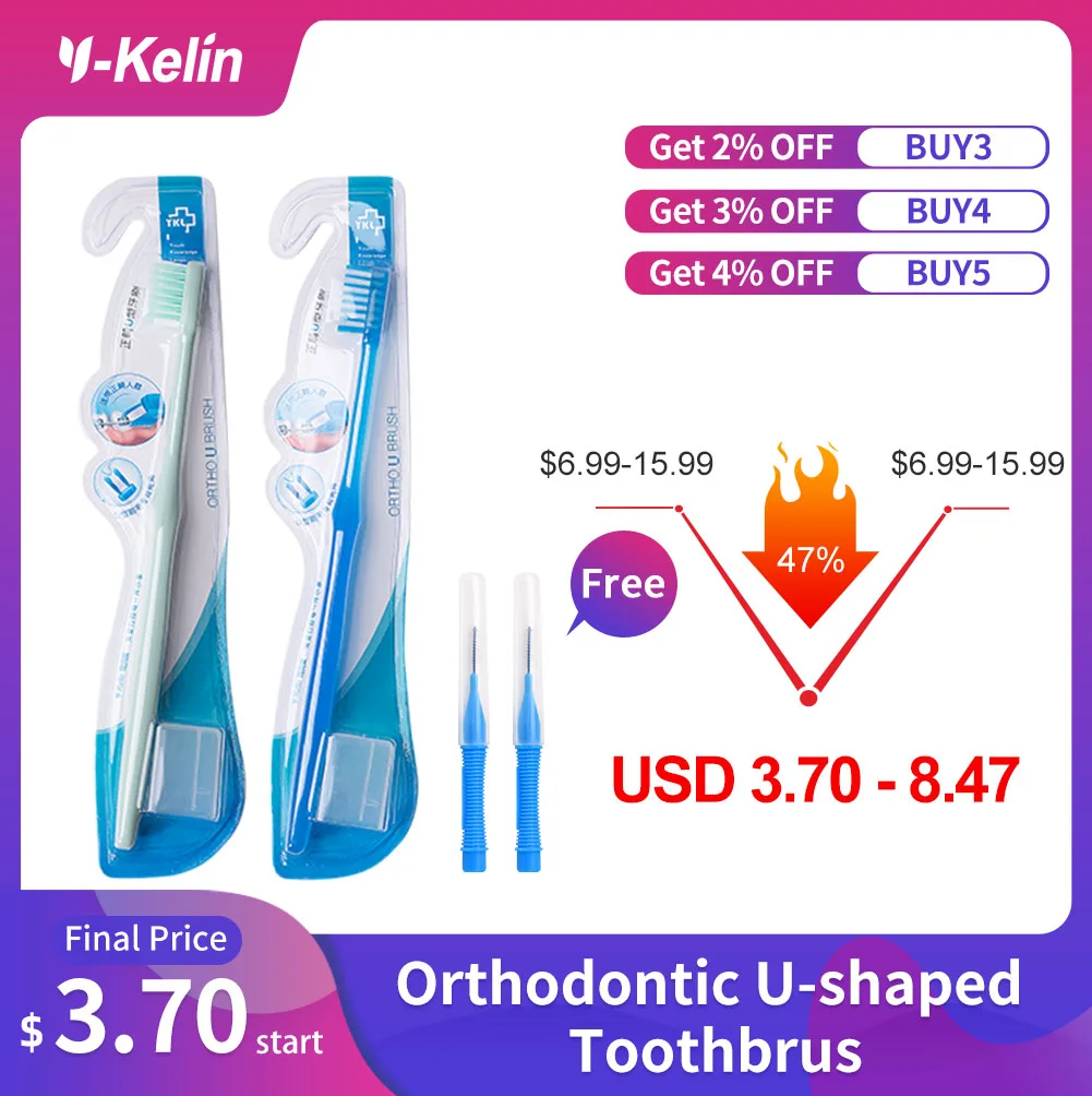 Buy Orthodontic-Toothbrush Brace Small-Head Soft-Bristle U-Shaped Y-Kelin New-Arrival MRV9nOwA