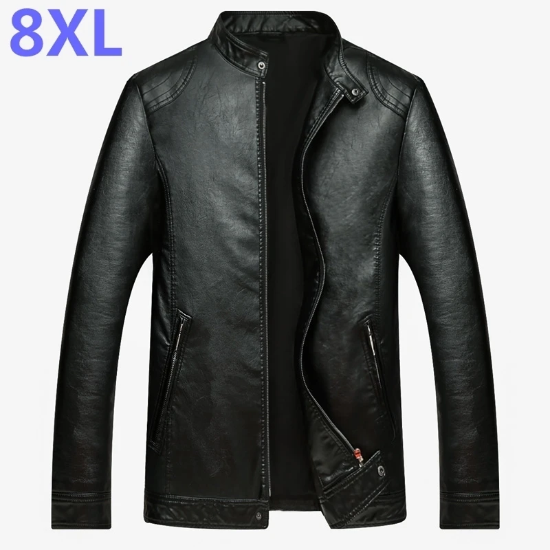 Мужские кожаные куртки размера плюс 8XL 6XL 5XL Новое поступление верхняя одежда