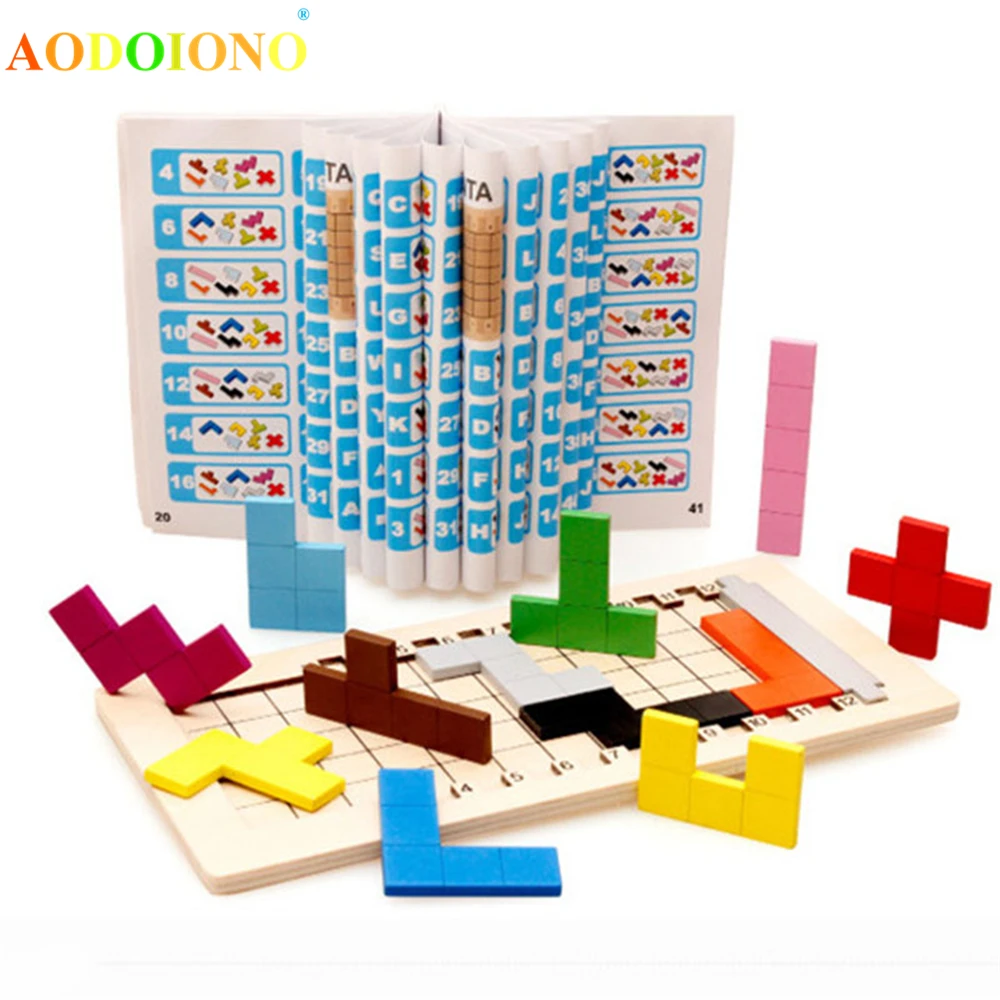 Красочные деревянные Tangram тетрис игра головоломка игрушки для детей дошкольного возраста волшебство раннего образования детские игрушки подарок для детей