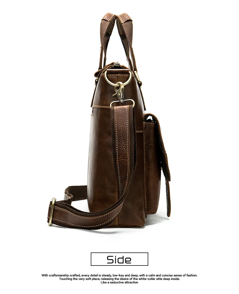 MVA портфель из натуральной кожи, Качественная мужская сумка из воловьей кожи, модная деловая мужская сумка через плечо, 14 дюймов, сумка на плечо для ноутбука
