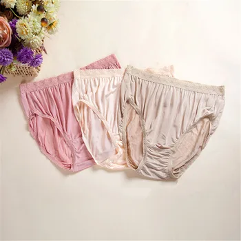 

Womens Mulberry Silk Panties ２pcs per Packet Plus Size Pregnant Woman Briefs Comfortable Elastic Knitted Ladies Panties L-XXL
