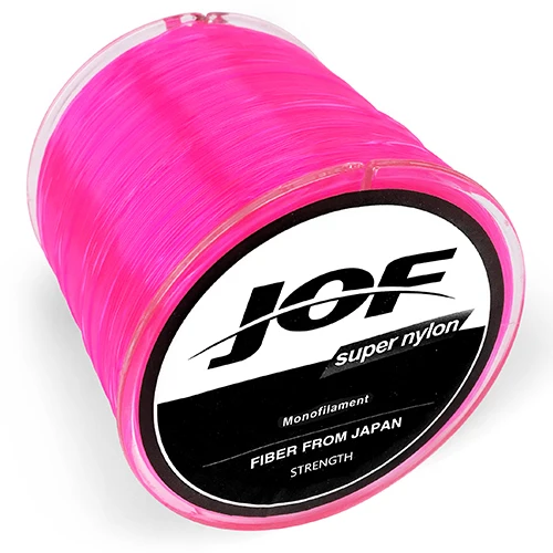 Pink JOF нейлоновая леска 500 м экстремально сильная леска из мононити 5 LB-30 фунтов - Цвет: Pink