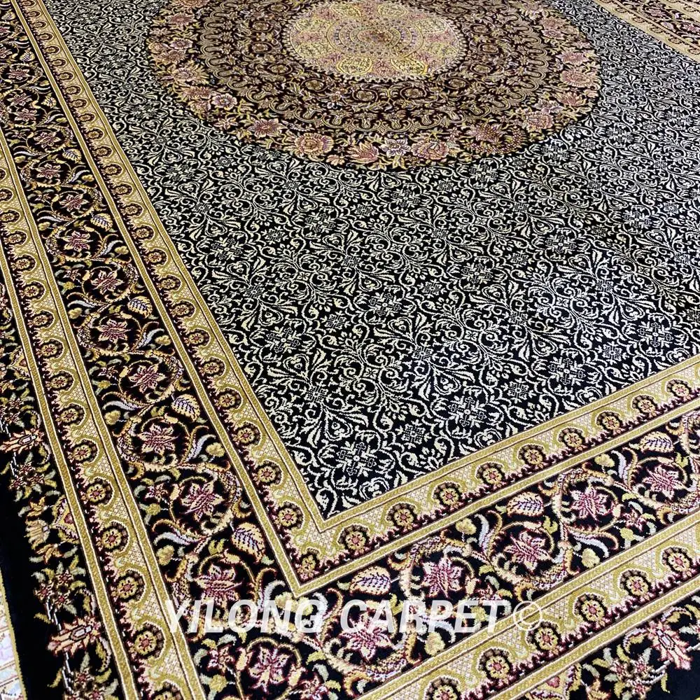 Yilong 5,5 'x8' ручной Шелковый персидский ковер Qum ковер "Медальон"(ZQG250A