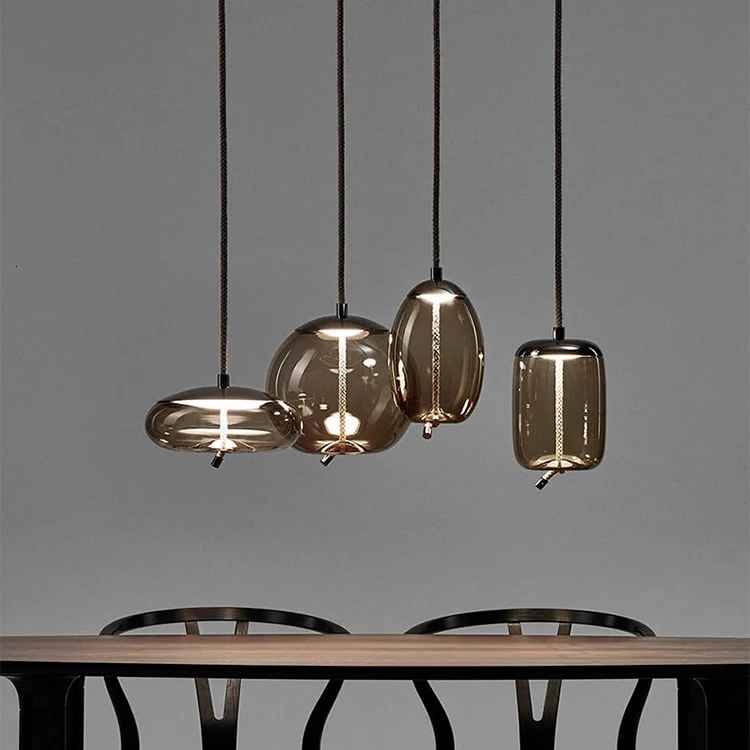 

Modern Led Metal Pendant Lights Wrought Iron Glass Round Ball Brass Rod Hanging Lamp For Living Roomcafekitchen Nordic Lighting