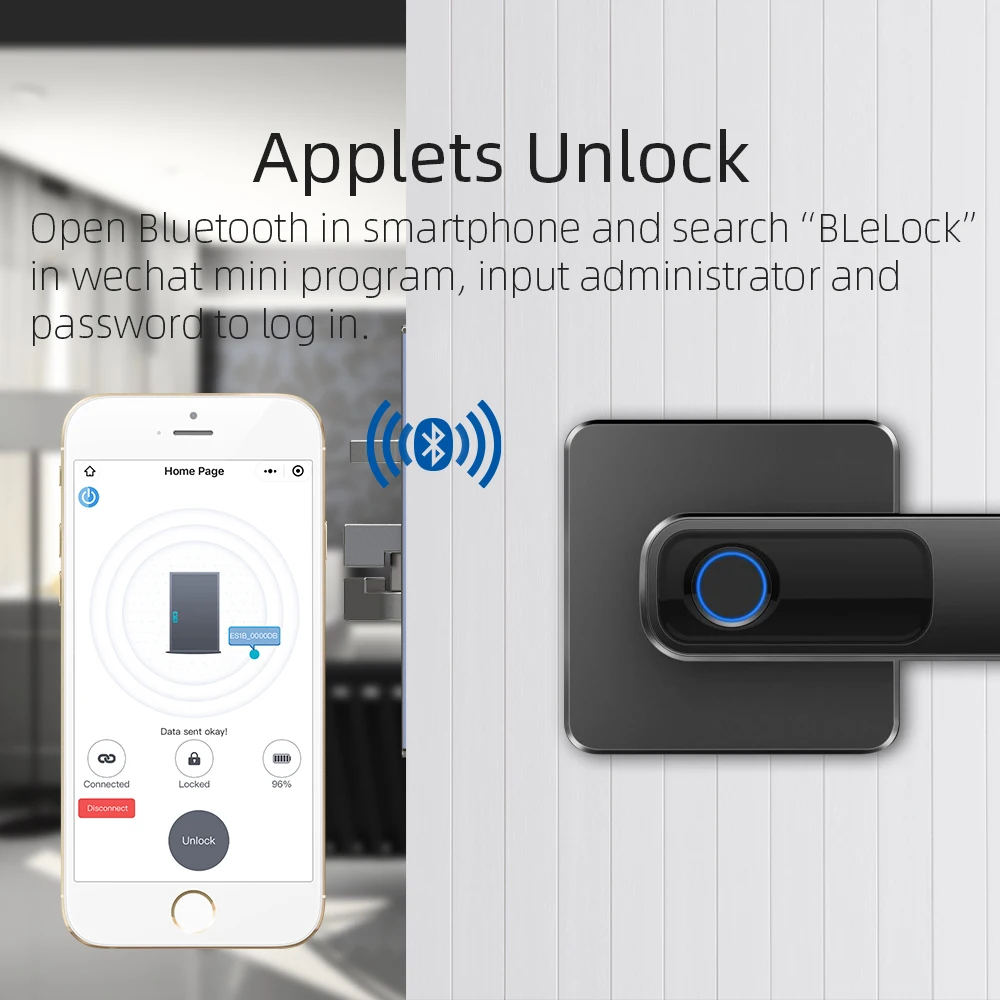 Отпечаток пальца Bluetooth приложение дистанционного управления контроля доступа дверной замок