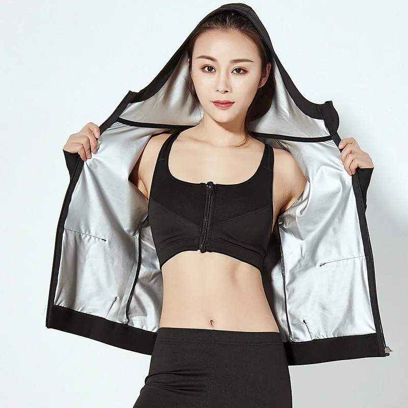 Hot Shirt Sauna Suit Sweat Body Shaper Top Zipper Long Sleeve Weight Loss Boxing Gym Suits Workout Jacket | Спорт и развлечения