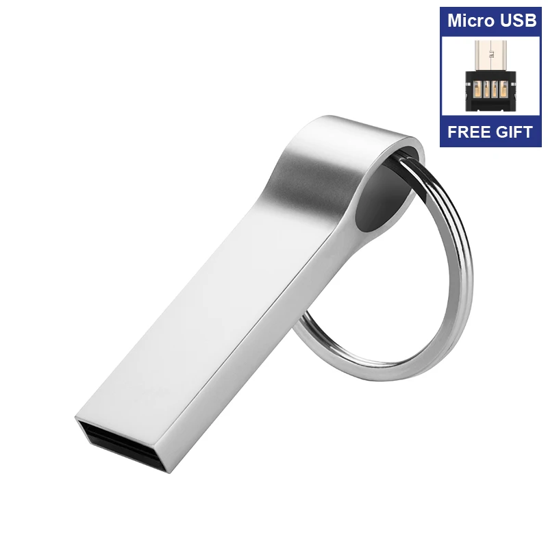 

Free Micro USB adapter Original Usb Flash Drive Cle 512GB/16GB/32GB/64GB Memoria Usb Stick Metal Pendrive New U Disk Pen Drive