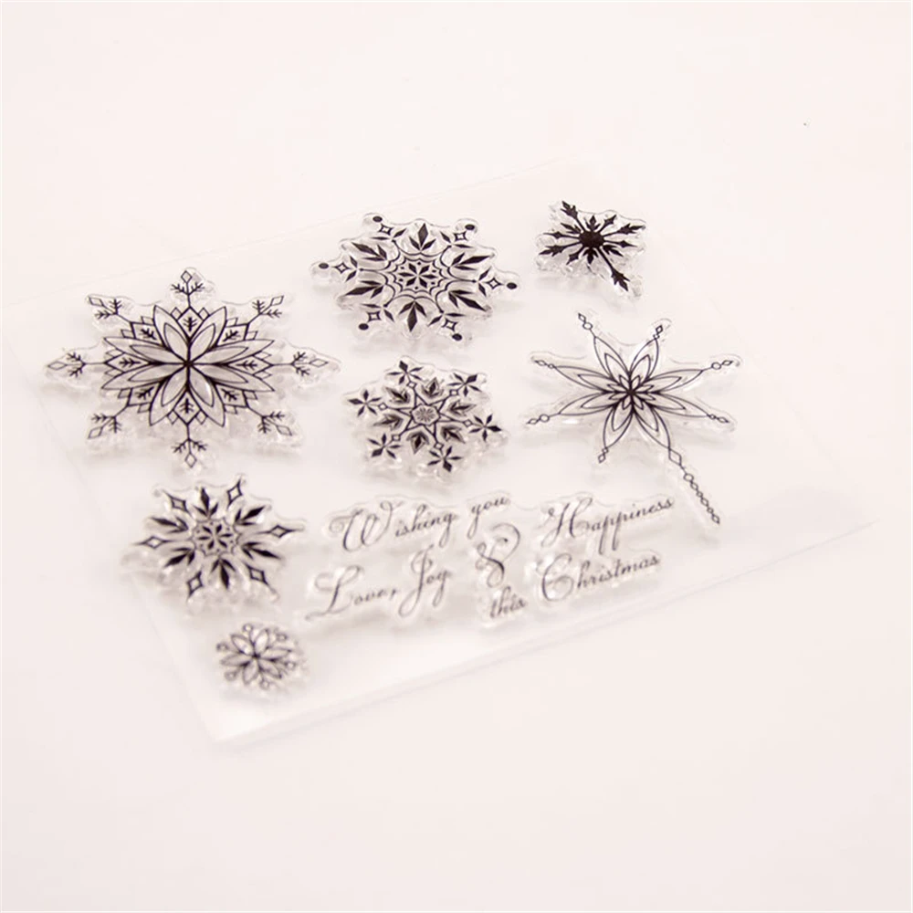 Snowflakes Transparent Silicone Clear Stamps For Scrapbooking Kids DIY Handmade Photo Album Decor Rubber Christmas Stamp