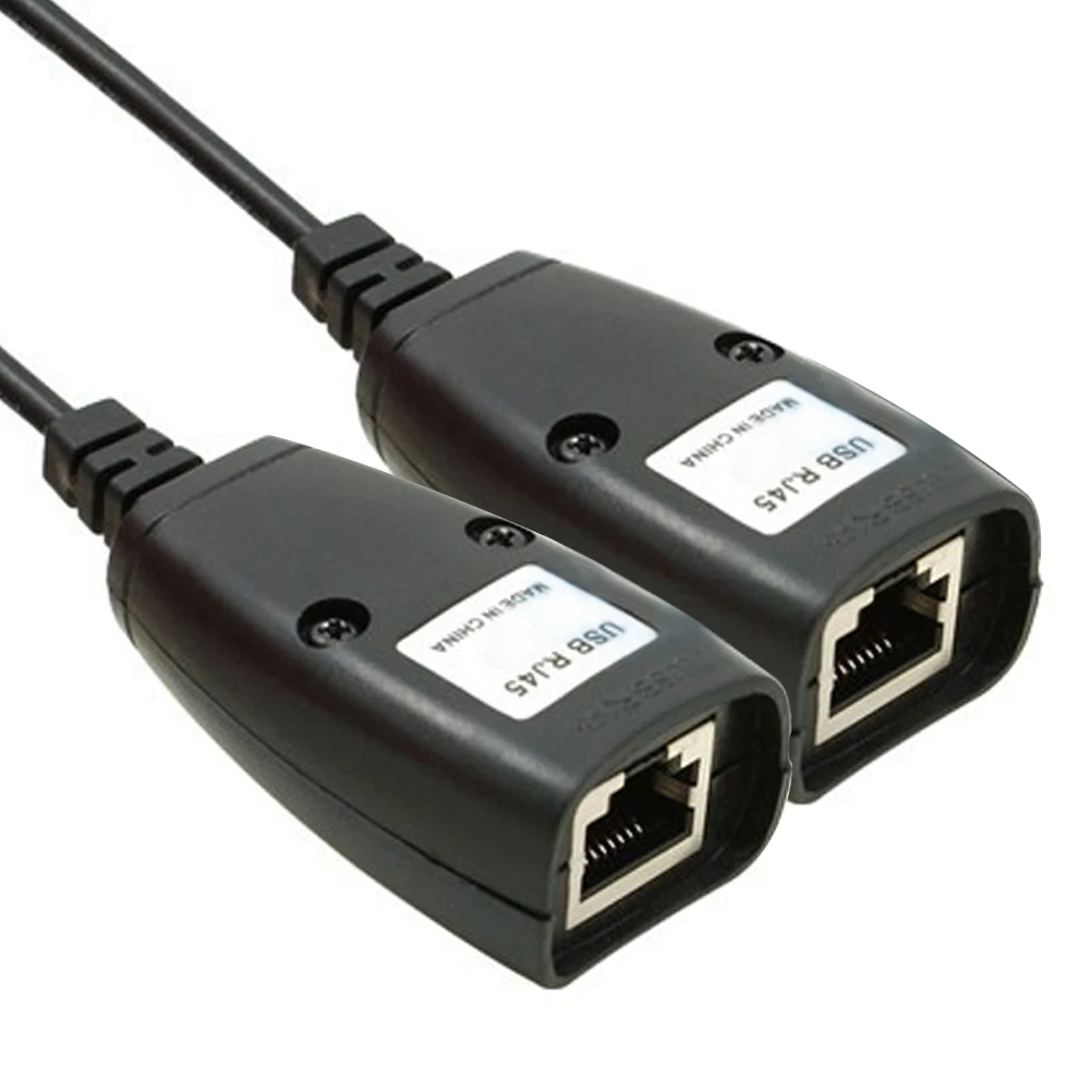 Besegad 2 шт. удлинитель кабеля USB к RJ45 RJ 45 LAN адаптера через Cat5 Cat6 патч корд черные