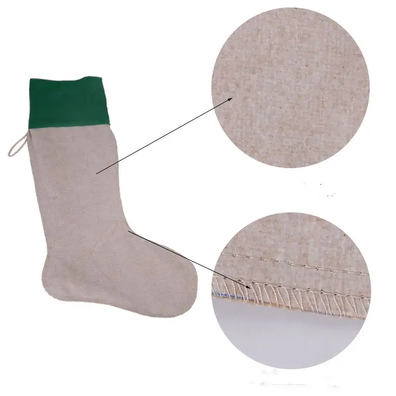 Christmas Stocking Gift Bag Simple Pattern Children's Stocking Bag Gift Bag Christmas Decoration Accessory