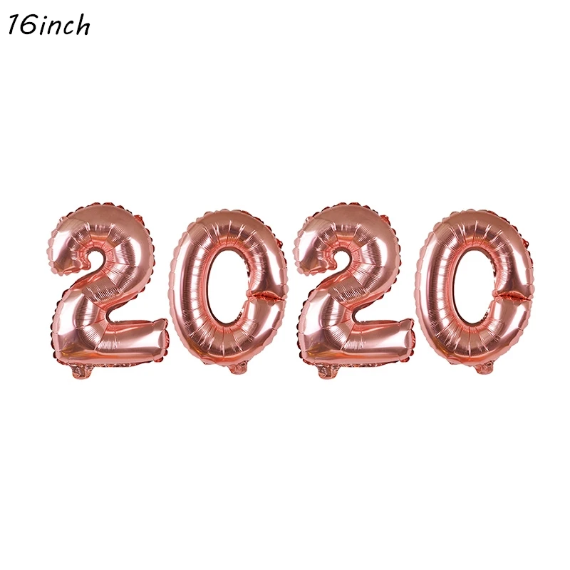 rose gold 2020 ball Веселая новогодняя фольга, латекс шар Декор Бумага висячая гирлянда фоторамка реквизит вечерние рождественские украшения своими руками - Цвет: rose gold 2020 ball
