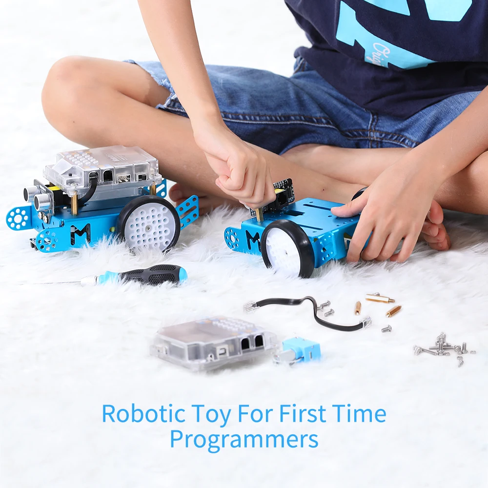 Makeblock mBot DIY Robot Kit, программирование на начальном уровне для детей, образование на стволе.(Синий, версия Bluetooth