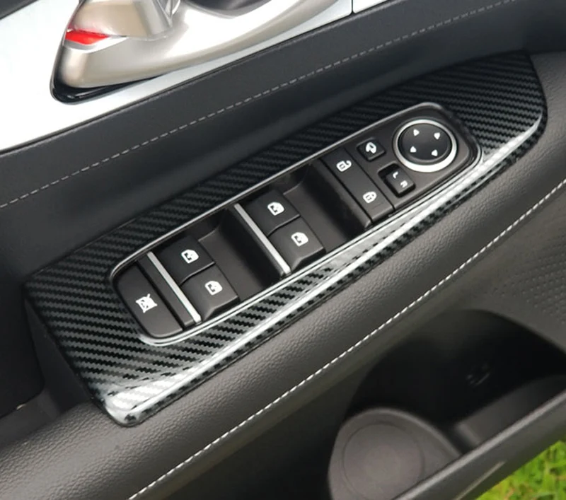Carbon Fiber Pattern item for KIA carato/forte K3 2019 2020 Glass Lift Switch Panel gear Decorative frame Stainless steel