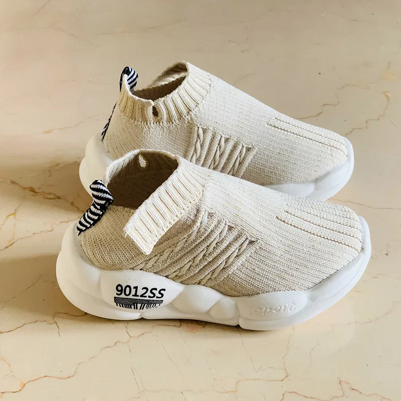 E CN tenis infantil/Детские кроссовки с сетчатой сеткой; Спортивный Бег для мальчиков и девочек; Детские кроссовки; повседневные лоферы; резиновая детская обувь - Цвет: Бежевый