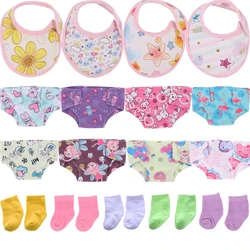 Vêtements pour poupées américaines de 18 pouces et accessoires de bébé Reborn de 43cm, bavoir serviette à pois/imprimés d'animaux, cadeau de jouet 