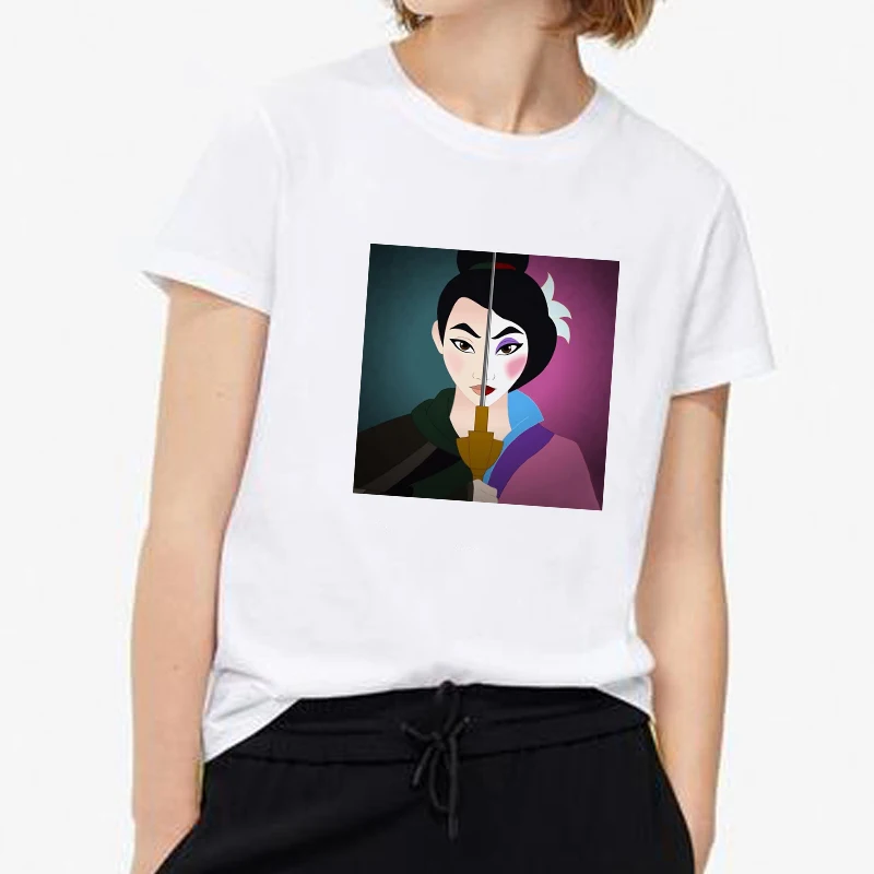 Lus Los Mulan, женская футболка с мультяшным принтом, футболка с коротким рукавом, Harajuku, Винтажная футболка, уличная одежда, лето, Vogue