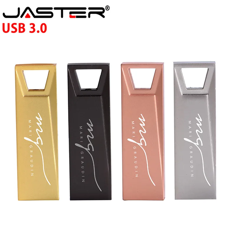 JASTER Metal USB 3,0(более 10 шт бесплатный логотип) usb флэш-накопитель 4 ГБ 16 ГБ 32 ГБ 64 Гб 128 ГБ 4-цветной флеш-накопитель U диск