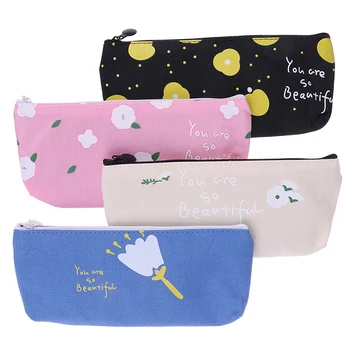 

Canvas Pencil Case School Pencil Bag Simple Pencil Case Office Supplies Pen Bag Students Pencils Writing Stationery