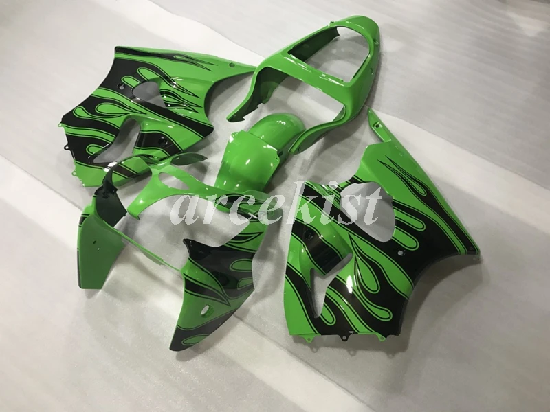 4 подарки ABS литья под давлением полный обтекатель комплект подходит для kawasaki Ninja ZX6R 2000 2001 2002 00 01 02 636 Кузов Набор зеленый черный