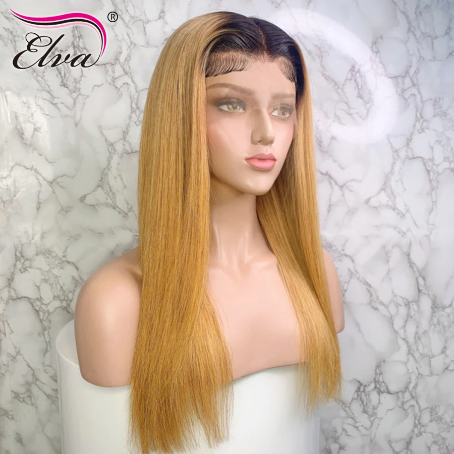 Волосы ELVA волна воды Full Lace человеческих волос парики с ребенком волос предварительно выщипанные волосы бразильский парики Remy с отбеленные