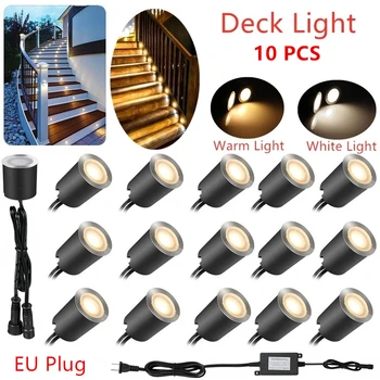 

10Pcs Waterproof Recessed LED Deck Light Outdoor Garden Pathway Steps Decorative Wall Lamp