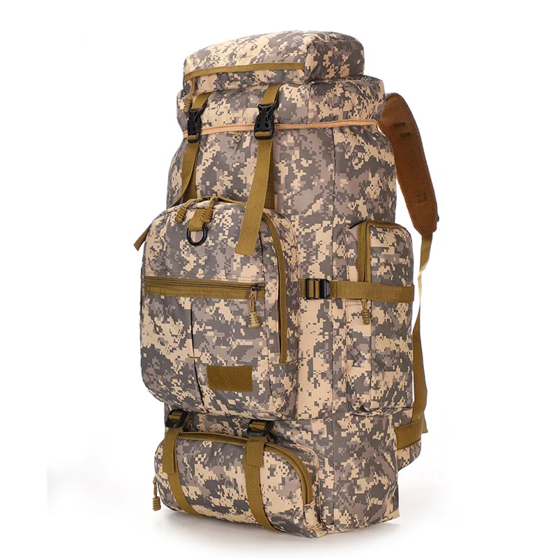 Best Product  New Style Outdoor Sports Backpack 75L Large Capacity Waterproof Camouflage Backpack Camping Mountai