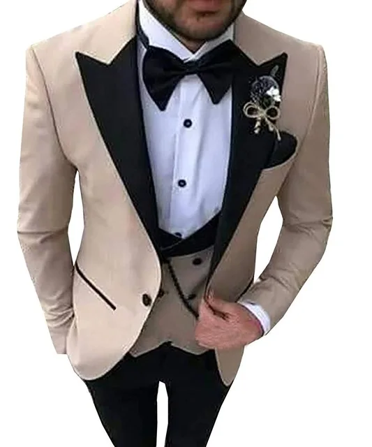 Khaki Tpsaade мужские костюмы из 3 предметов для мужчин на заказ Terno Slim Жених На Заказ Свадебный мужской костюм Masculino(куртка+ брюки+ жилет+ Tiebow - Цвет: Khaki