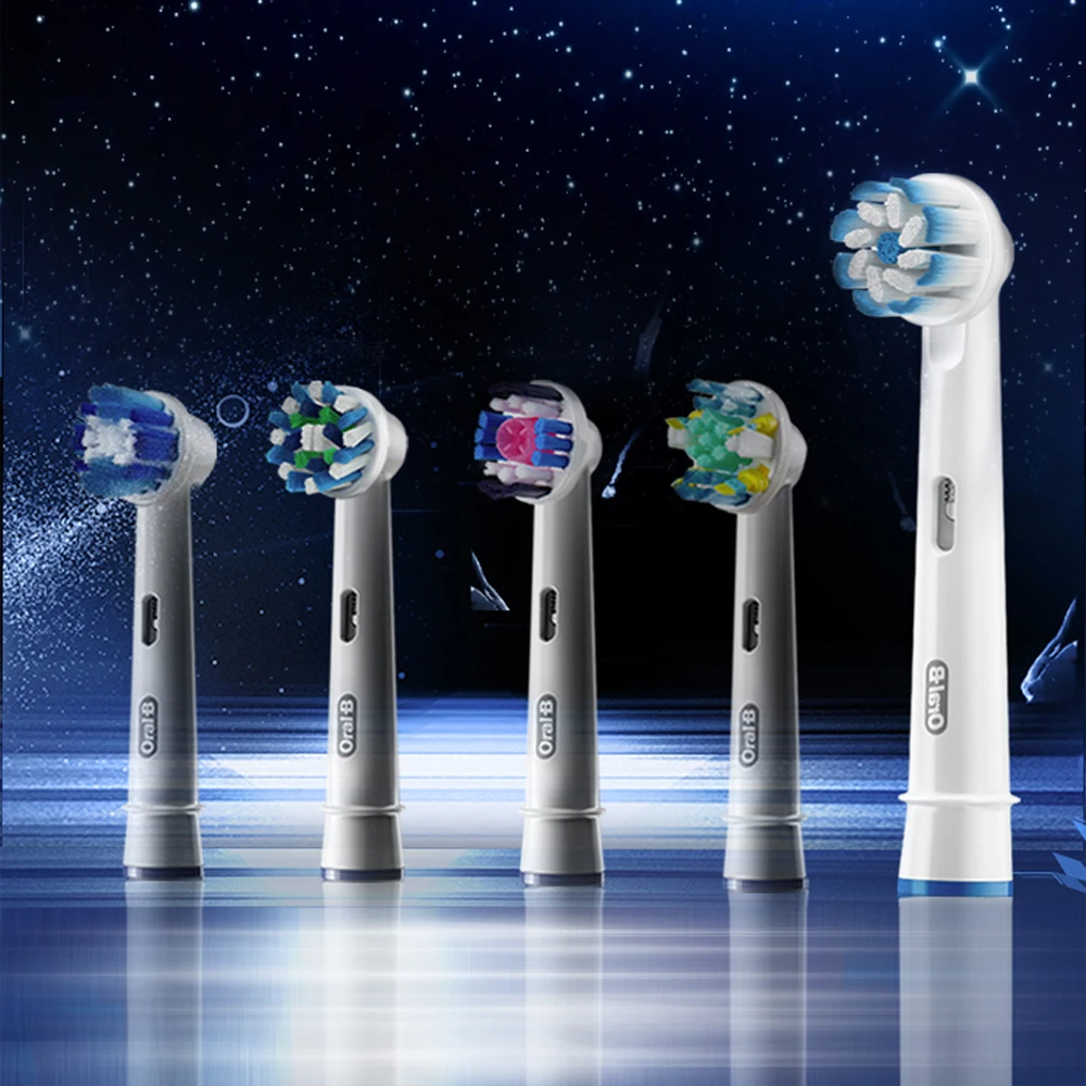 Pаспродажа 4 шт. Oral B прецизионные чистящие насадки для электрической зубной щетки сменные головки для гигиены полости рта удаление зубного налета для ...