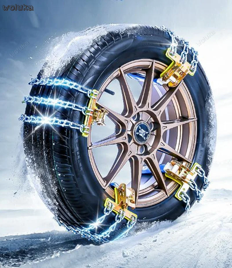 Автомобильные цепи для снега, зимние шины для автомобиля, универсальные внедорожники для внедорожников, фургон, железная цепь, утолщение CD50 Q04